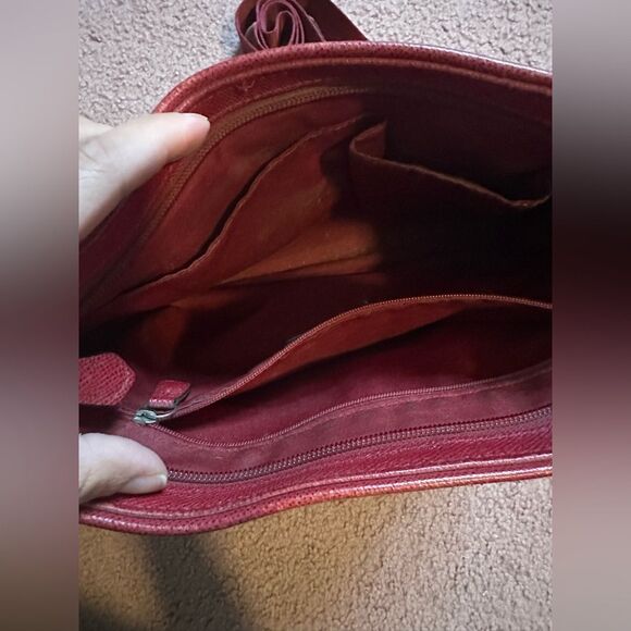 Coach Red/Grey Signature Coated Canvas and Leather crossbody Shoulder Dusty - Picture 11 of 11